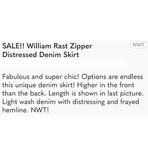 NEW WILLIAM RAST Distressed Denim High-Waist Skirt - Picture 7 of 8